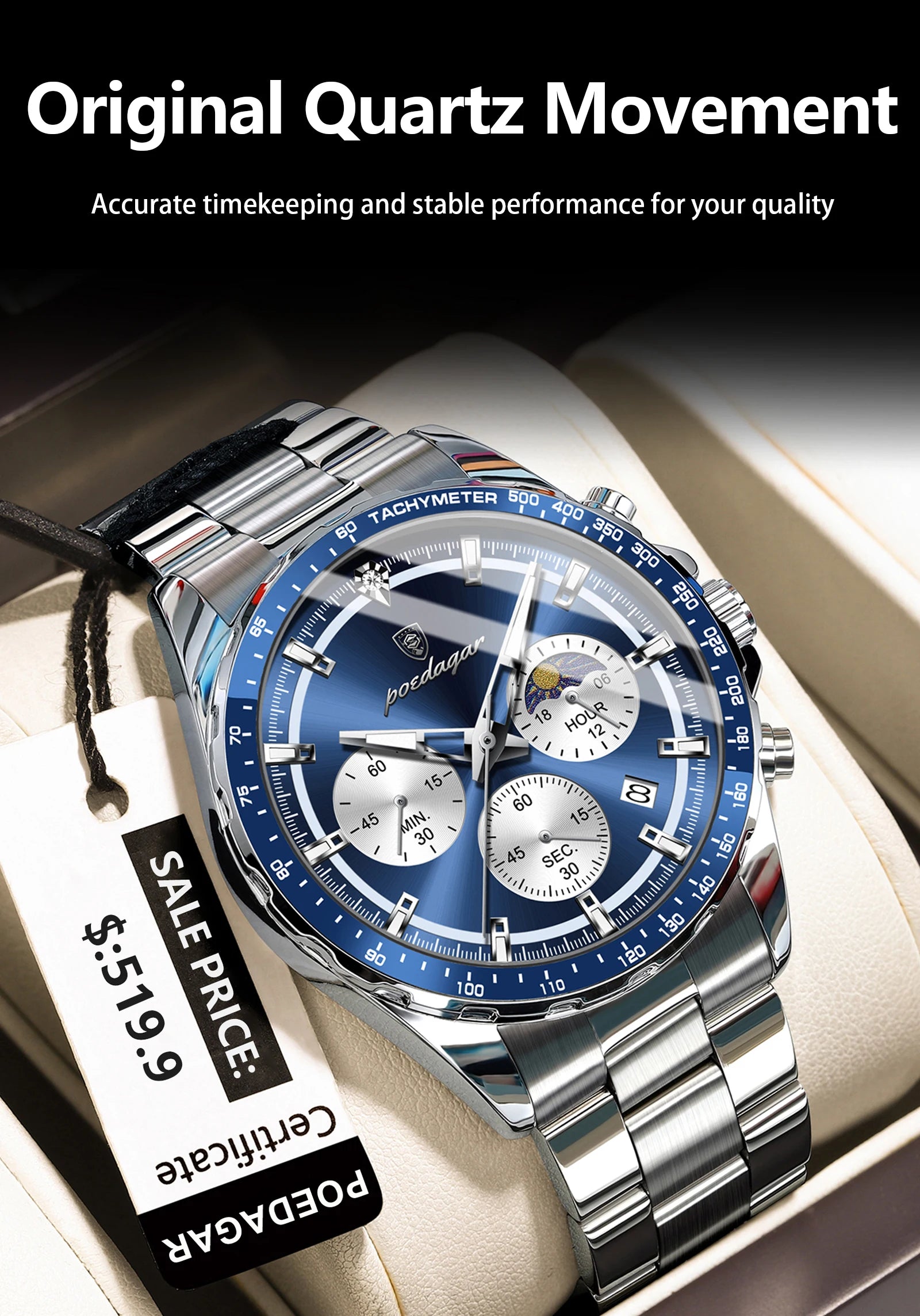 POEDAGAR Original Men Clock Sports 01