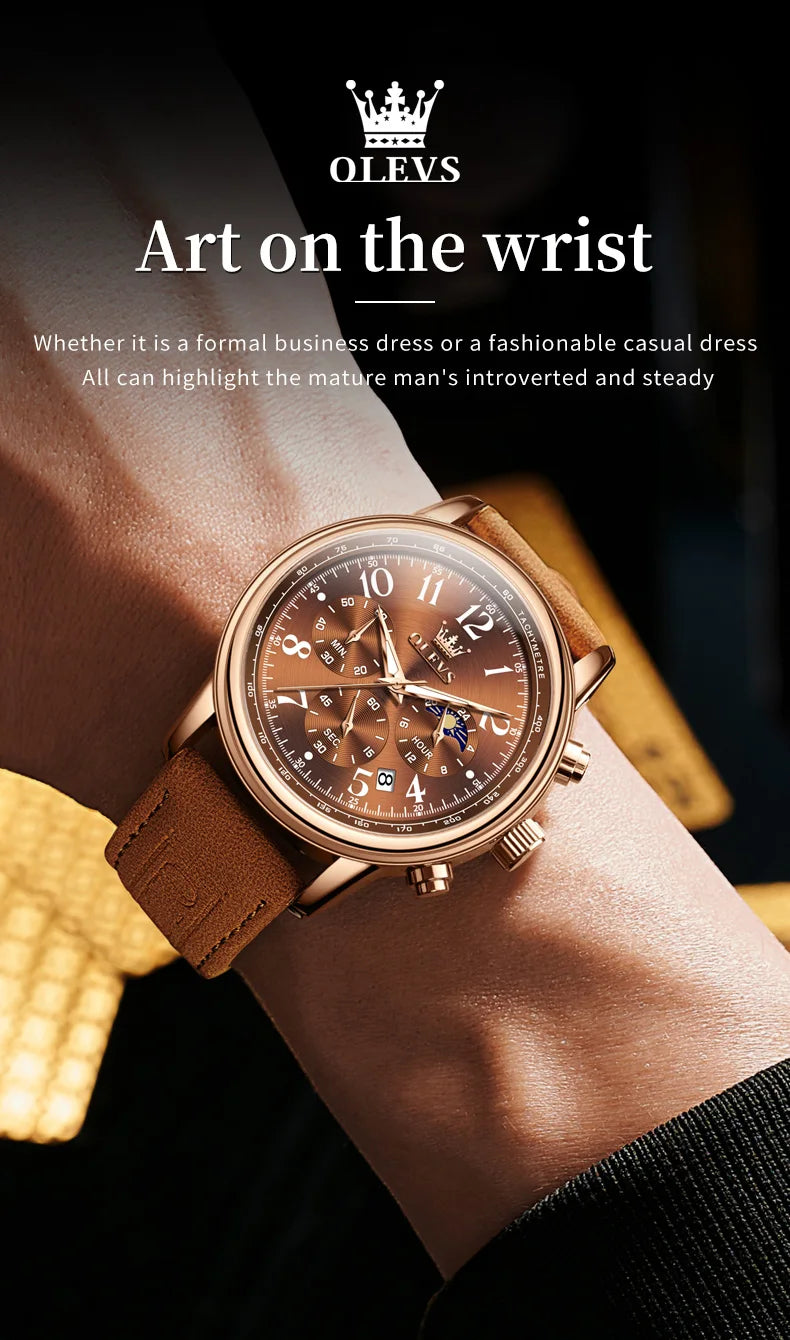 OLEVS Men’s Multifunction Quartz Chronograph Watch