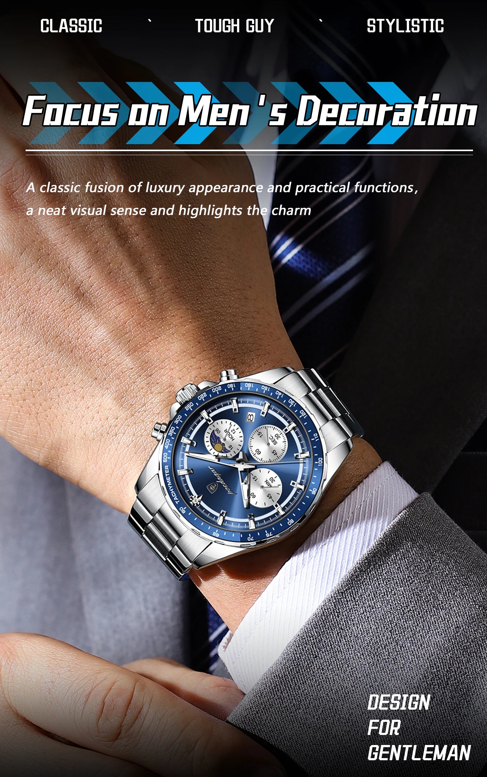 POEDAGAR Original Men Clock Sports 01