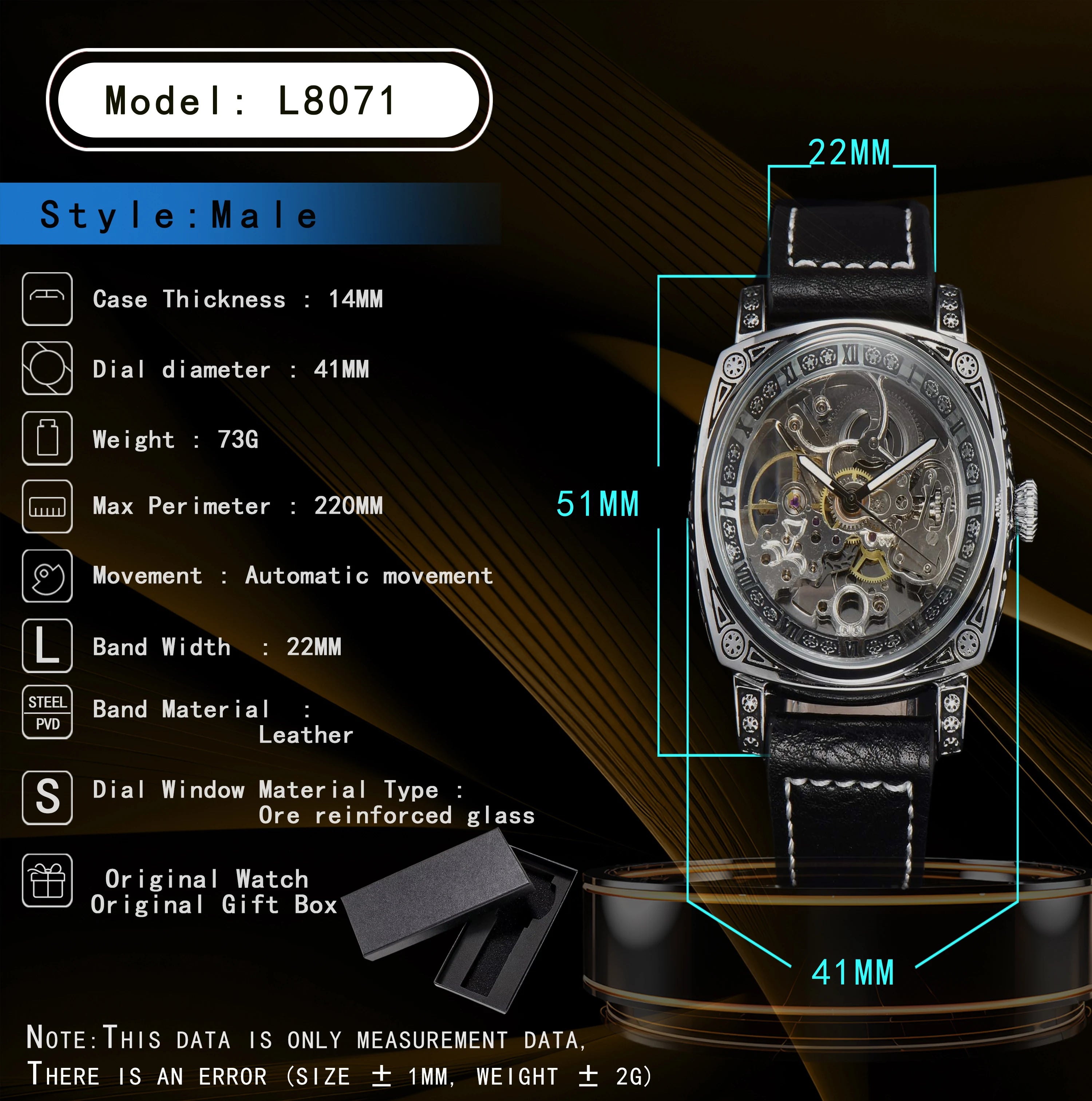 LONGLUX - Automatic watch retro style