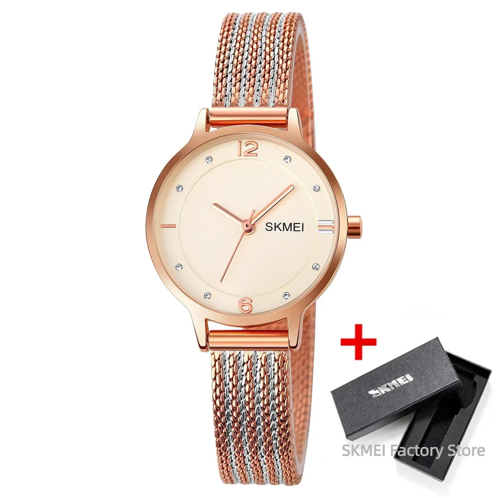 SKMEI 1874 Wristwatches Ladies Steel Bracelet Lady