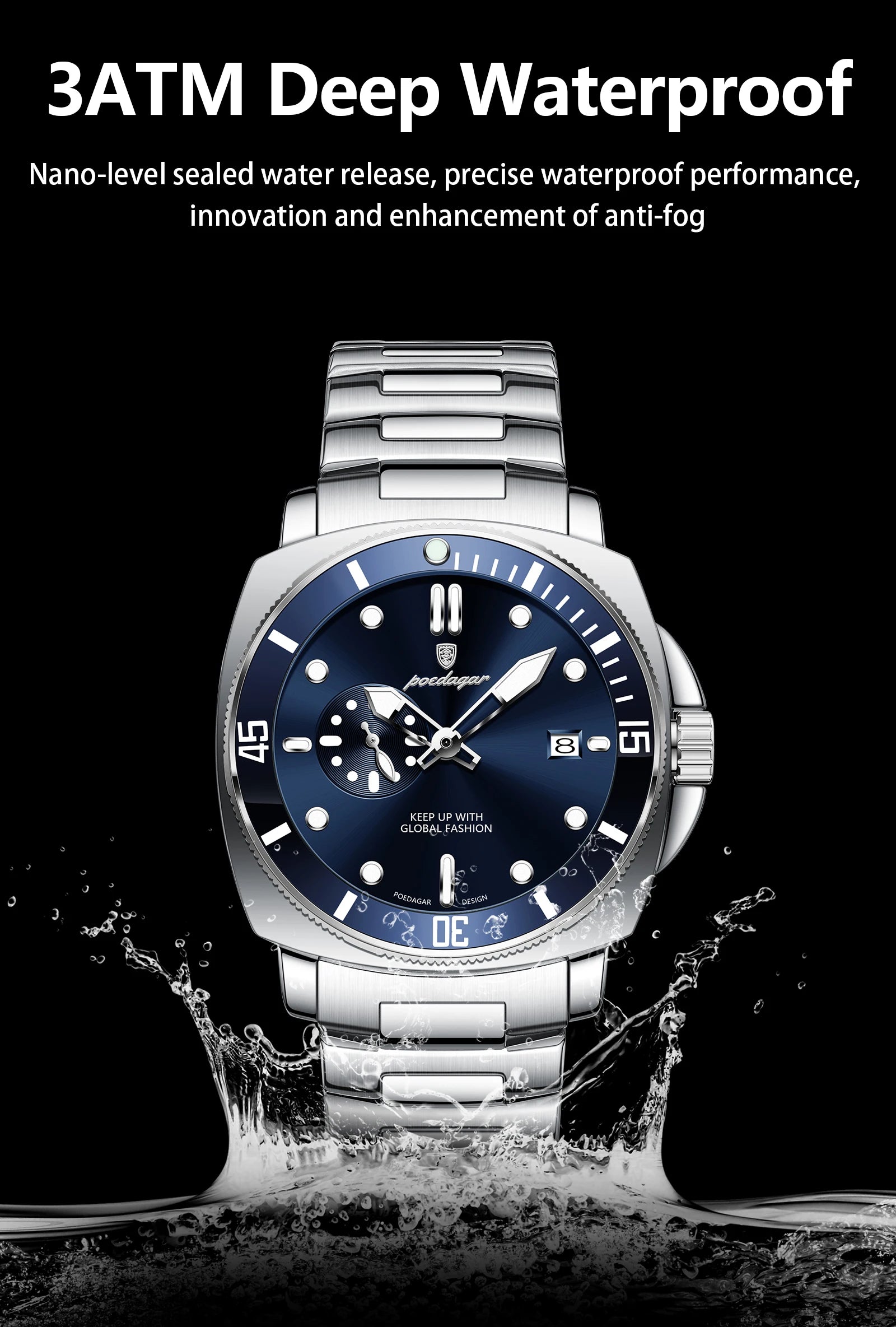 POEDAGAR - Watch For Men Business Stainless Steel Quartz Men's Watches