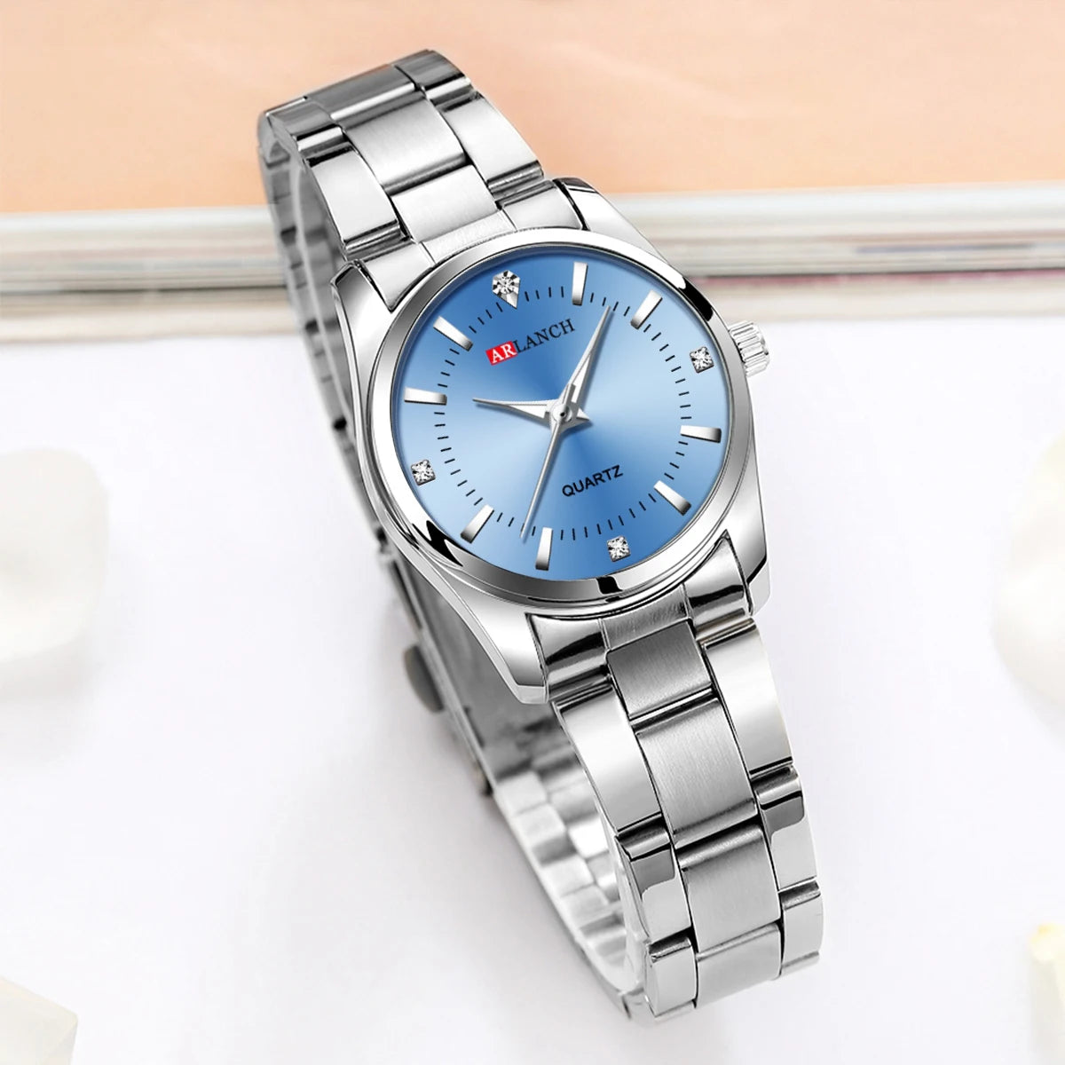 Pink Minimalist Girl Clock Outdoor Travel Women