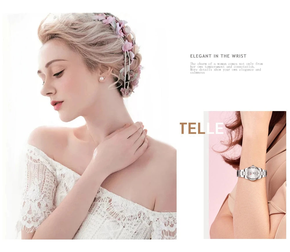 Pink Minimalist Girl Clock Outdoor Travel Women