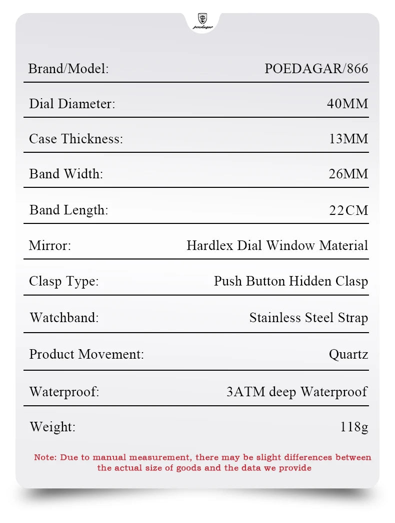 POEDAGAR Fashion Men Watch Luminous