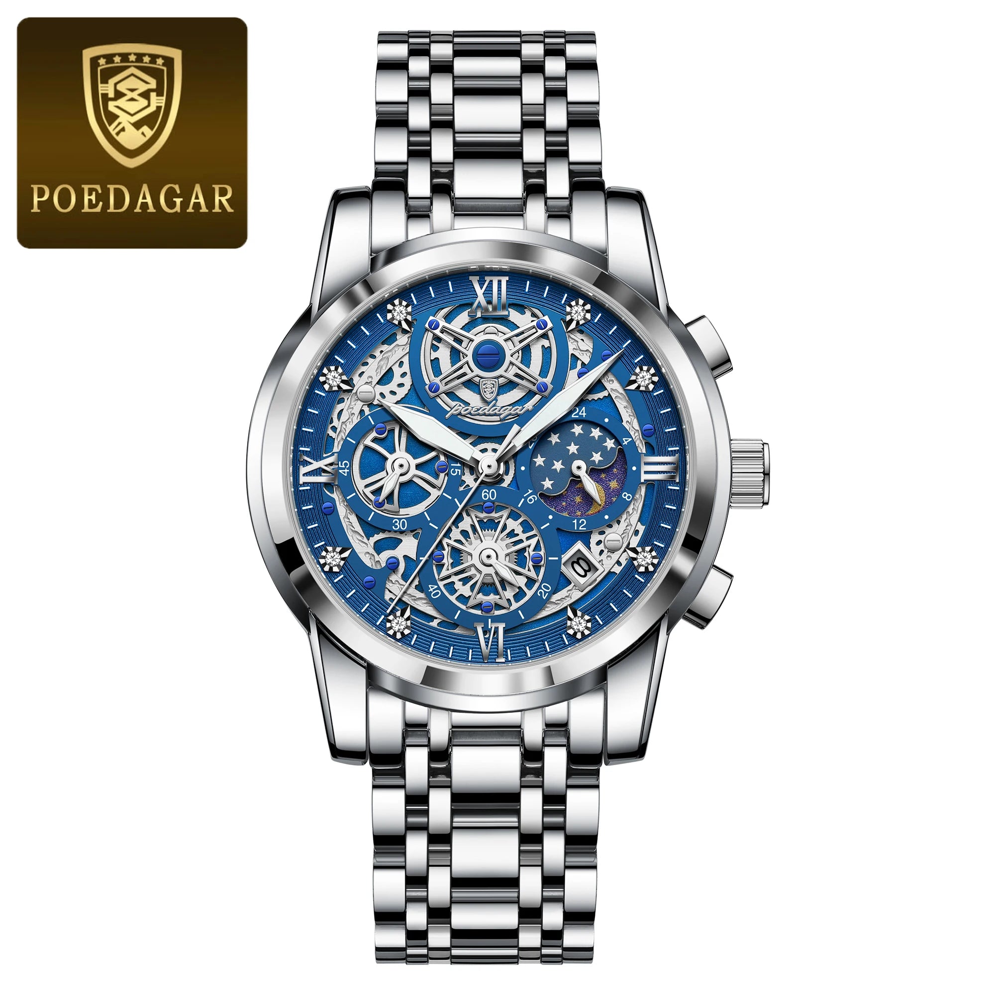POEDAGAR Wristwatch Stainless Steel
