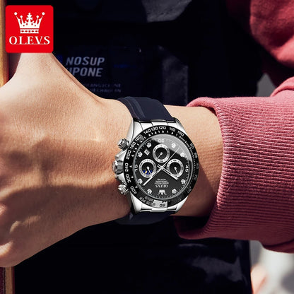 TIME HORAS  19 OLEVS 2875 Luxury Men Watch Quartz Man Watches Waterproof Luminous Top Brand Watch for Men Date Chronograph Sport Wristwatch