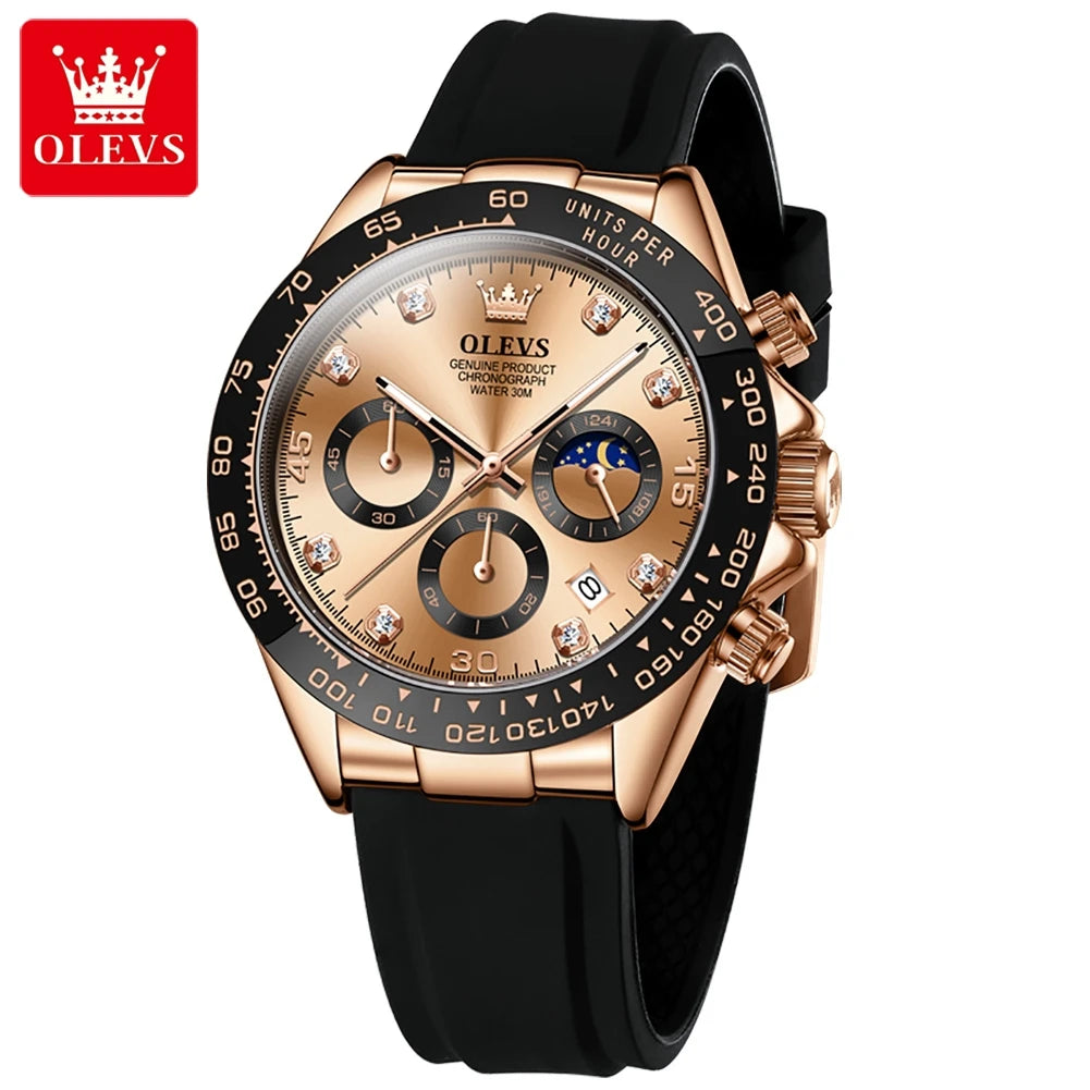 TIME HORAS  19 OLEVS 2875 Luxury Men Watch Quartz Man Watches Waterproof Luminous Top Brand Watch for Men Date Chronograph Sport Wristwatch
