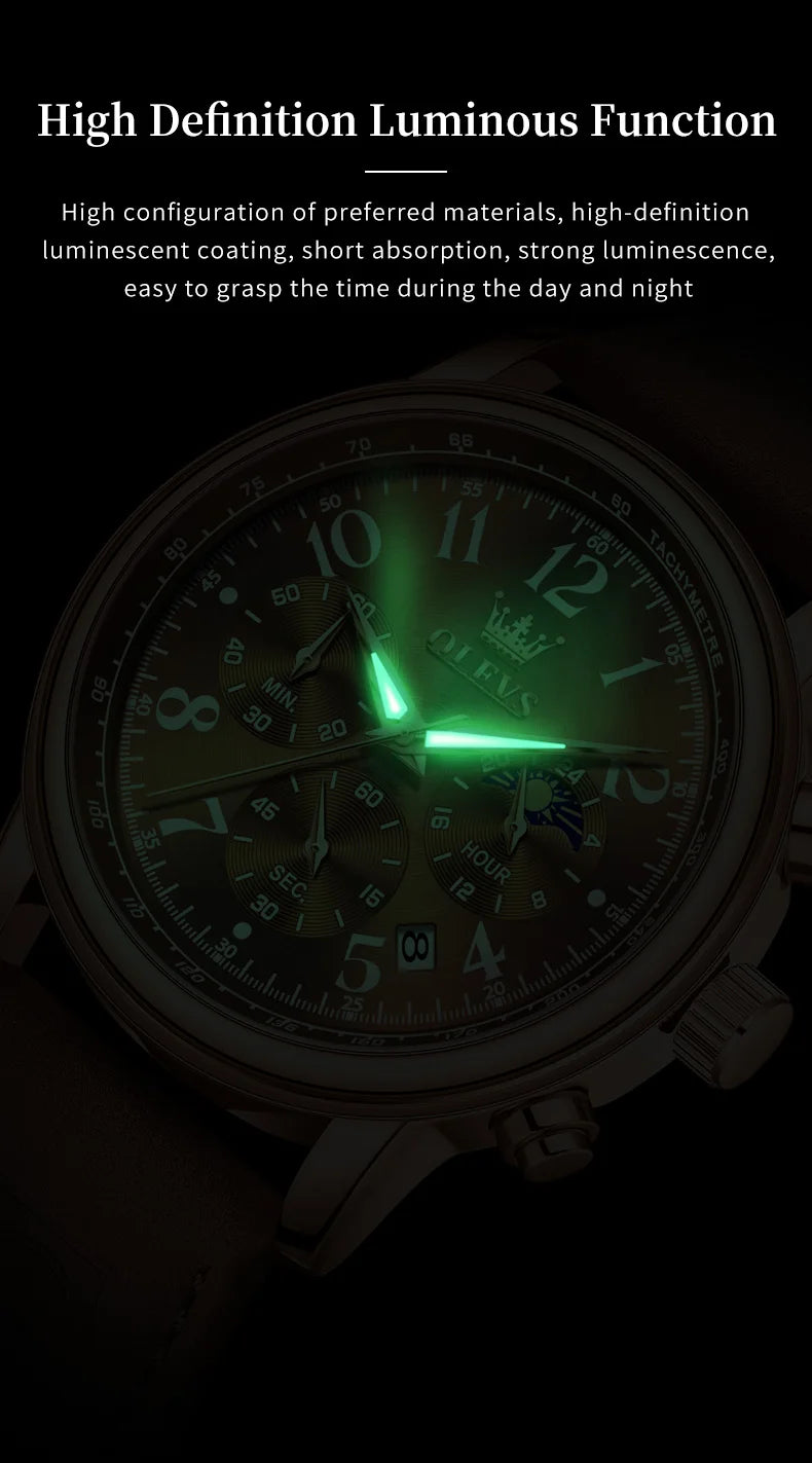 OLEVS Men’s Multifunction Quartz Chronograph Watch