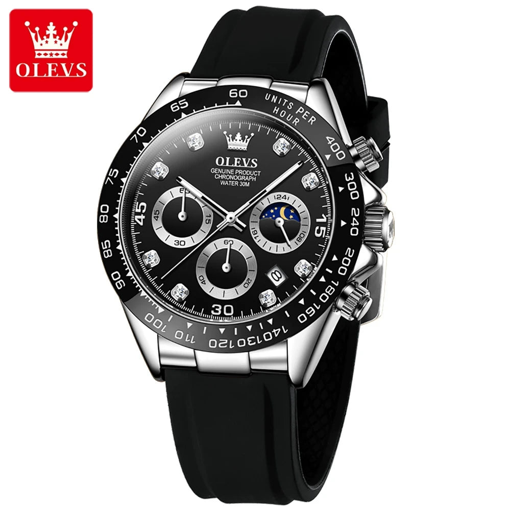 TIME HORAS  19 OLEVS 2875 Luxury Men Watch Quartz Man Watches Waterproof Luminous Top Brand Watch for Men Date Chronograph Sport Wristwatch