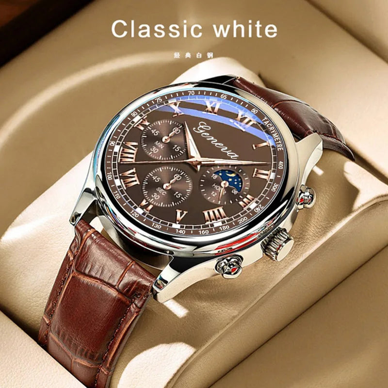 Simple Fashion Men's Pu Leather Strap Quartz Wristwatch Leisure Watches Masculino Relogio Male Clock Out-door Reloj Hombre