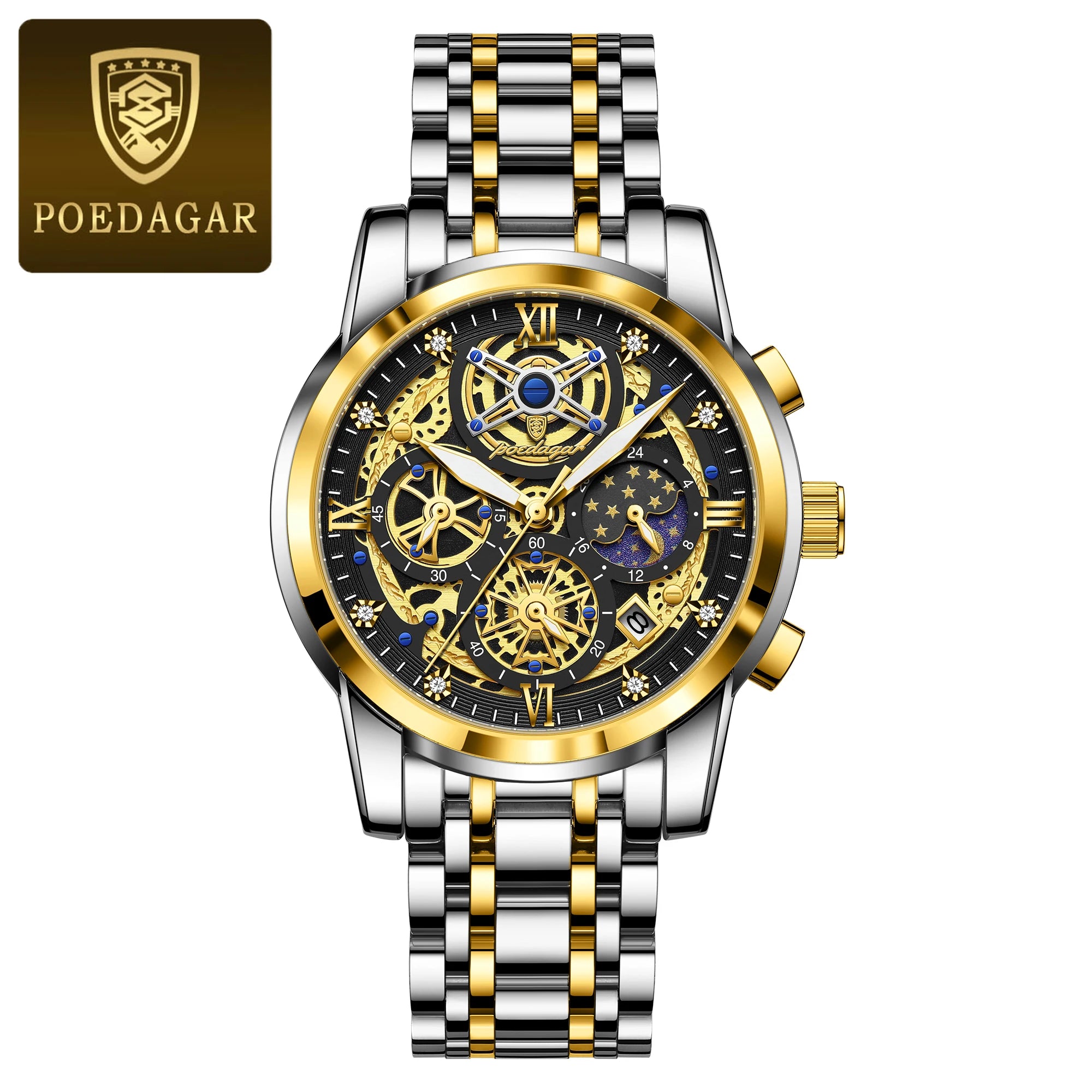 POEDAGAR Wristwatch Stainless Steel