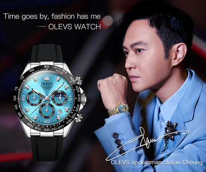 TIME HORAS  19 OLEVS 2875 Luxury Men Watch Quartz Man Watches Waterproof Luminous Top Brand Watch for Men Date Chronograph Sport Wristwatch