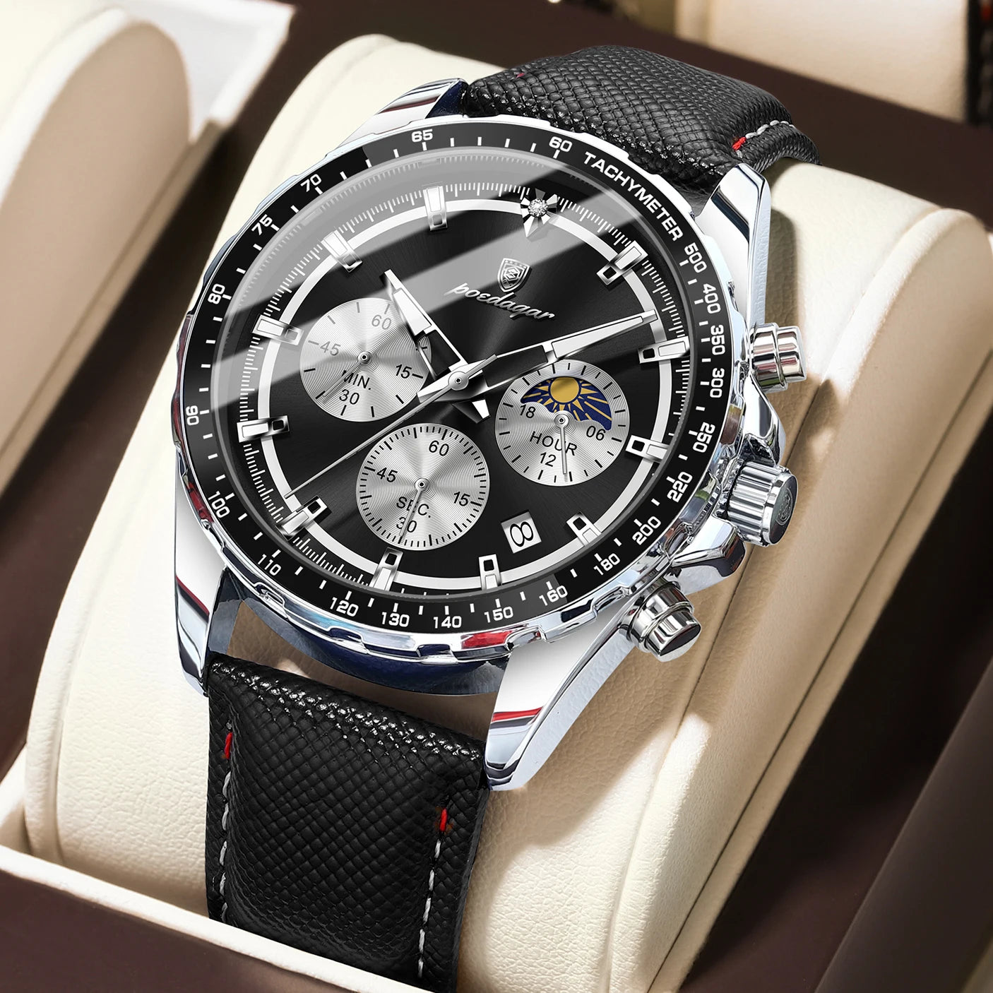 POEDAGAR - Original Luxury Men Clock Fashion Luminous