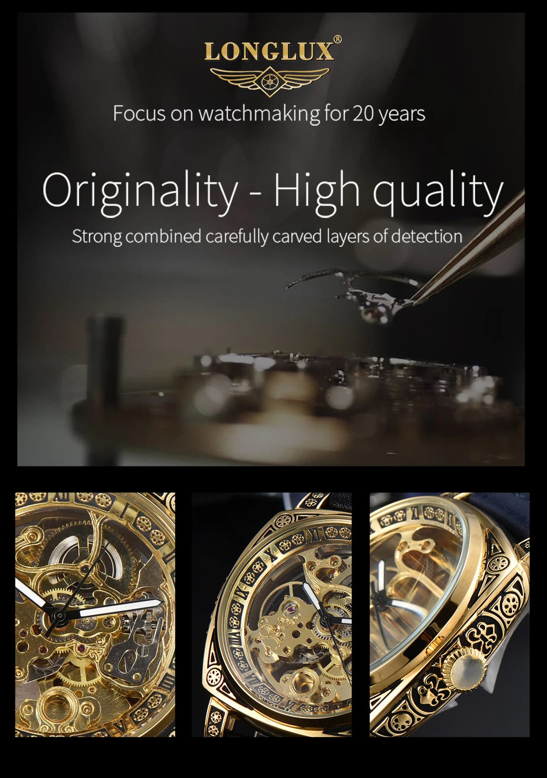 LONGLUX - Automatic watch retro style