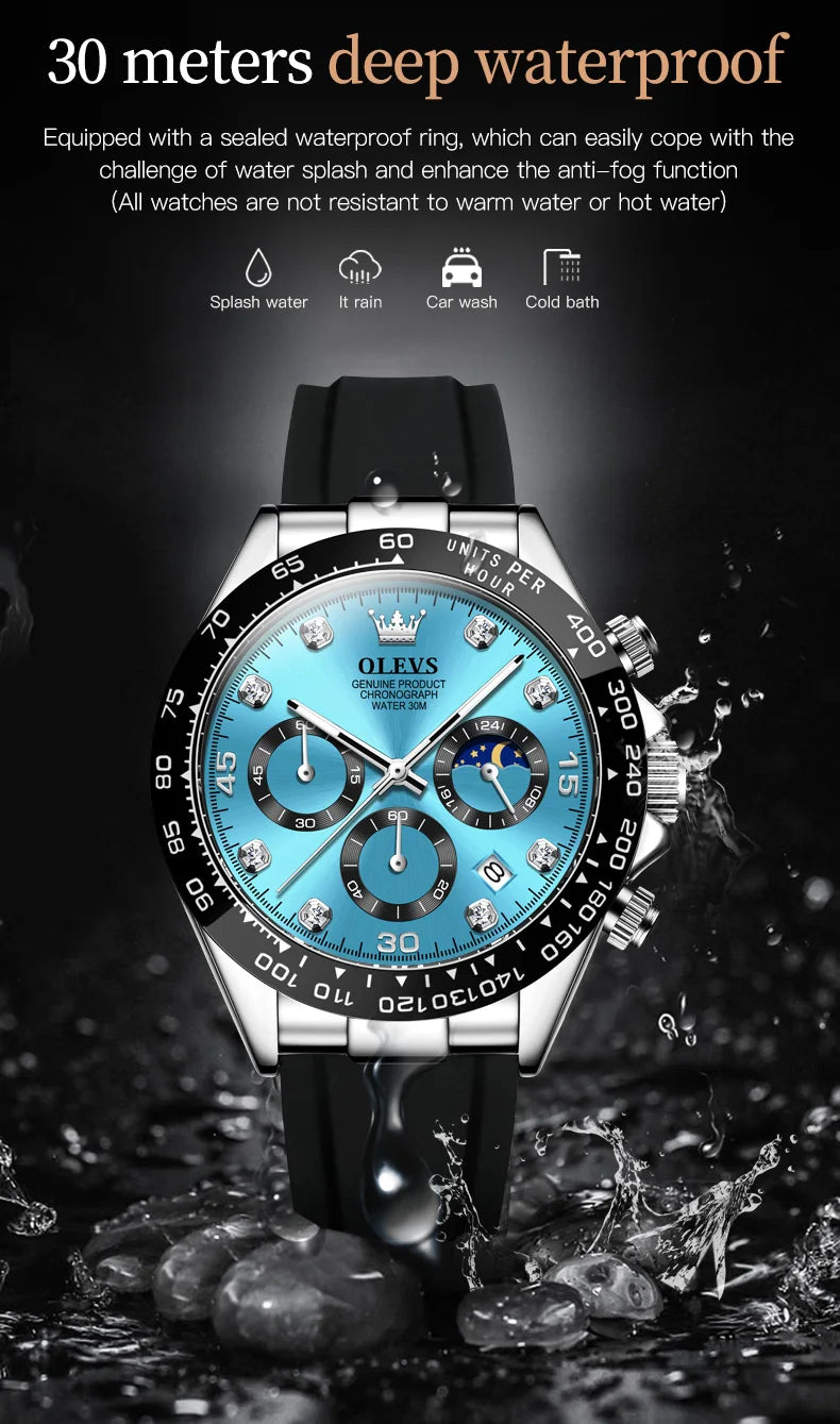 TIME HORAS  19 OLEVS 2875 Luxury Men Watch Quartz Man Watches Waterproof Luminous Top Brand Watch for Men Date Chronograph Sport Wristwatch