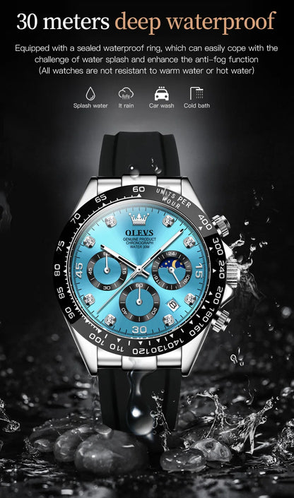 TIME HORAS  19 OLEVS 2875 Luxury Men Watch Quartz Man Watches Waterproof Luminous Top Brand Watch for Men Date Chronograph Sport Wristwatch