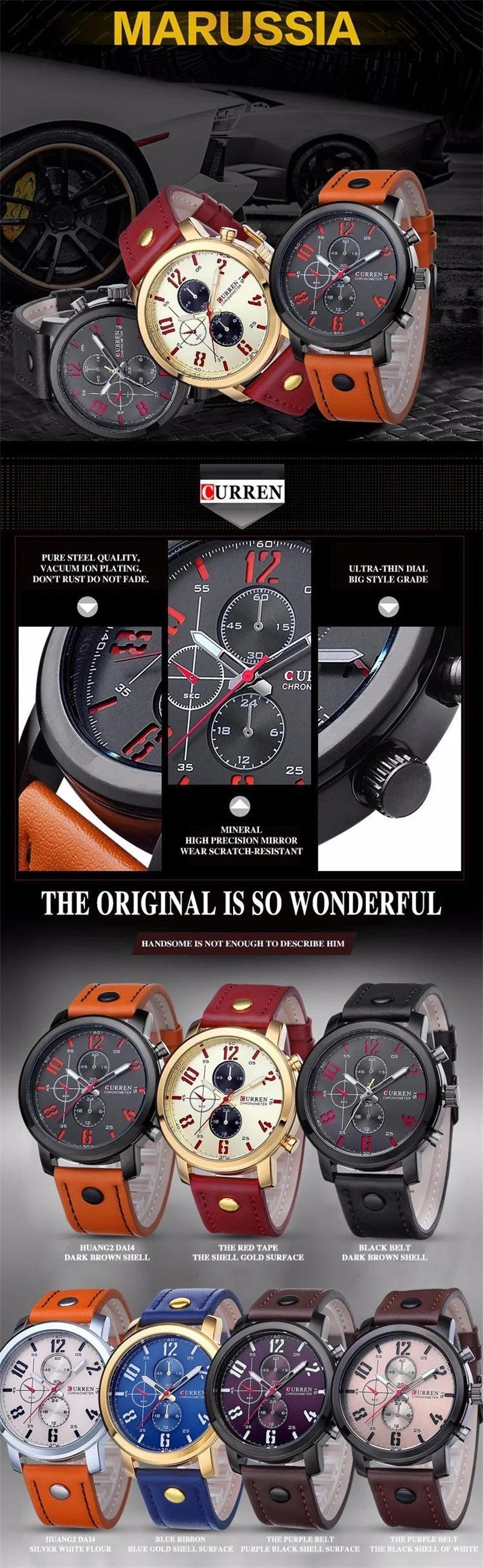 CURREN  Fashion&Casual Business Quartz