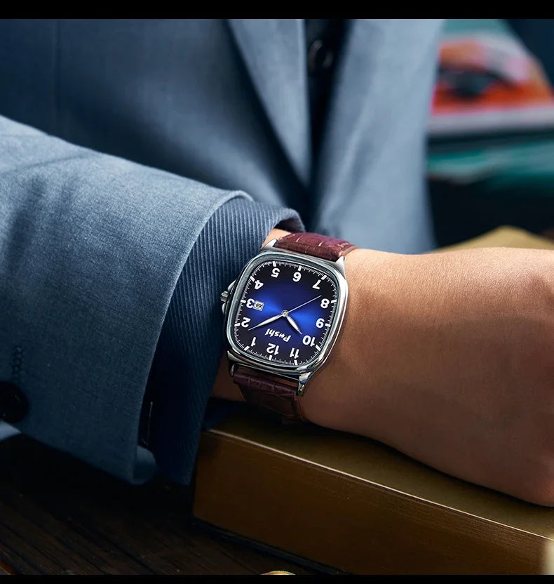 POSHI  - Men's Quartz Watches Leather Strap