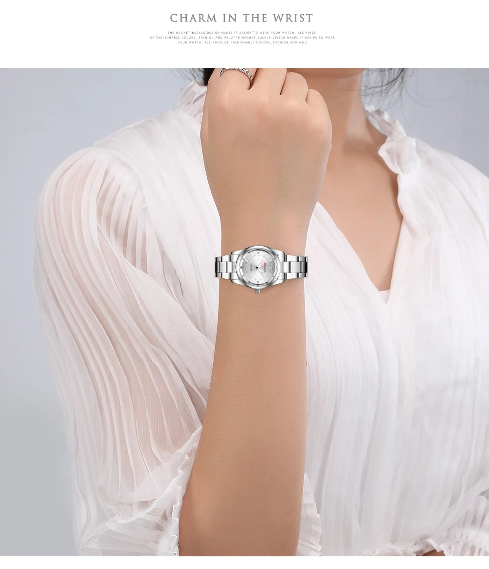 Pink Minimalist Girl Clock Outdoor Travel Women