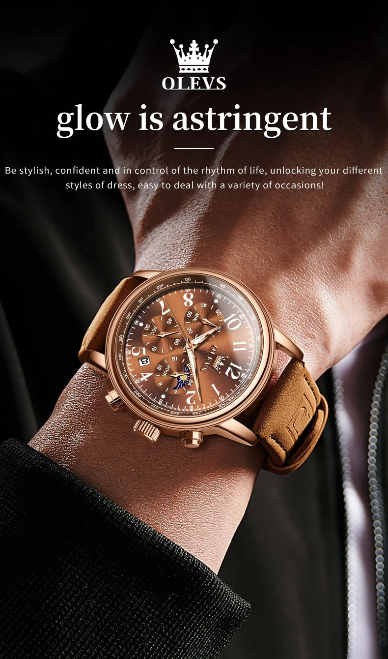OLEVS Men’s Multifunction Quartz Chronograph Watch