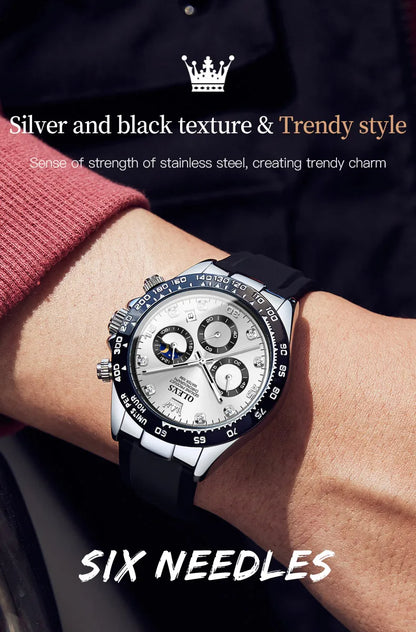 TIME HORAS  19 OLEVS 2875 Luxury Men Watch Quartz Man Watches Waterproof Luminous Top Brand Watch for Men Date Chronograph Sport Wristwatch