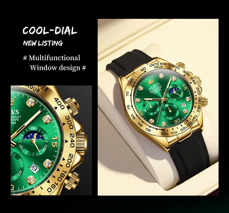 TIME HORAS  19 OLEVS 2875 Luxury Men Watch Quartz Man Watches Waterproof Luminous Top Brand Watch for Men Date Chronograph Sport Wristwatch