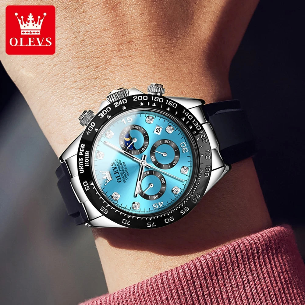 TIME HORAS  19 OLEVS 2875 Luxury Men Watch Quartz Man Watches Waterproof Luminous Top Brand Watch for Men Date Chronograph Sport Wristwatch