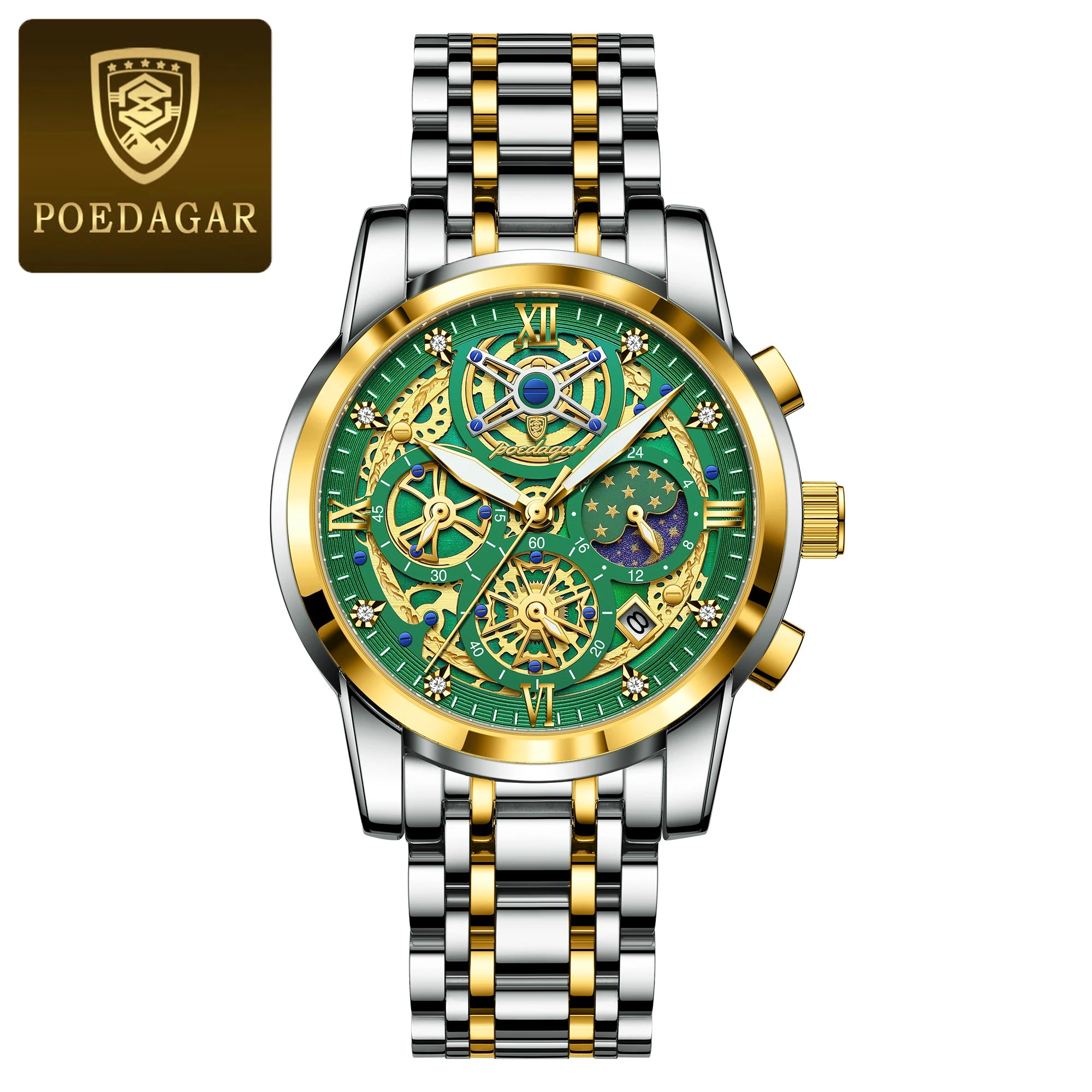 POEDAGAR Wristwatch Stainless Steel