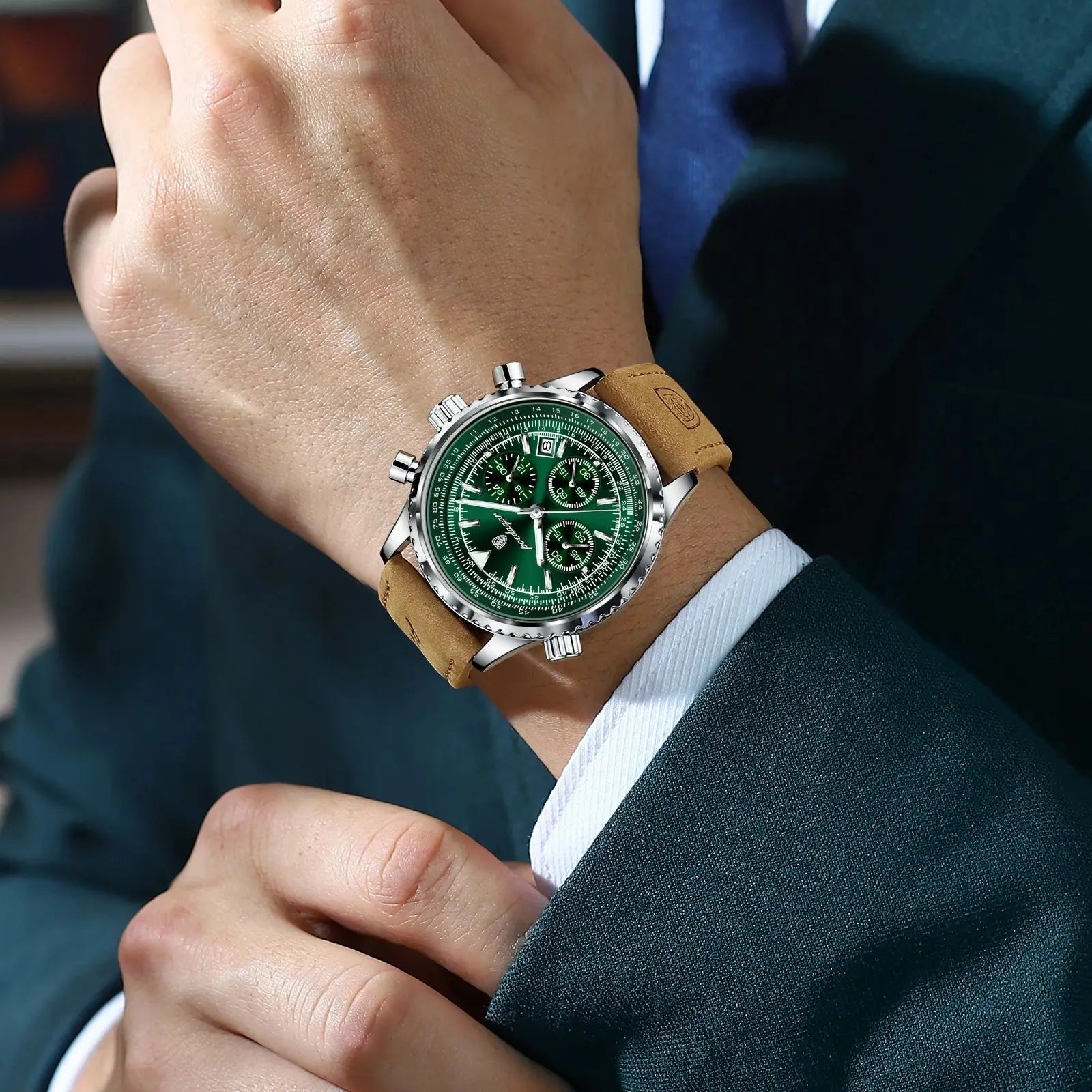 POEDAGAR Top Luxury Men Clock Waterproof