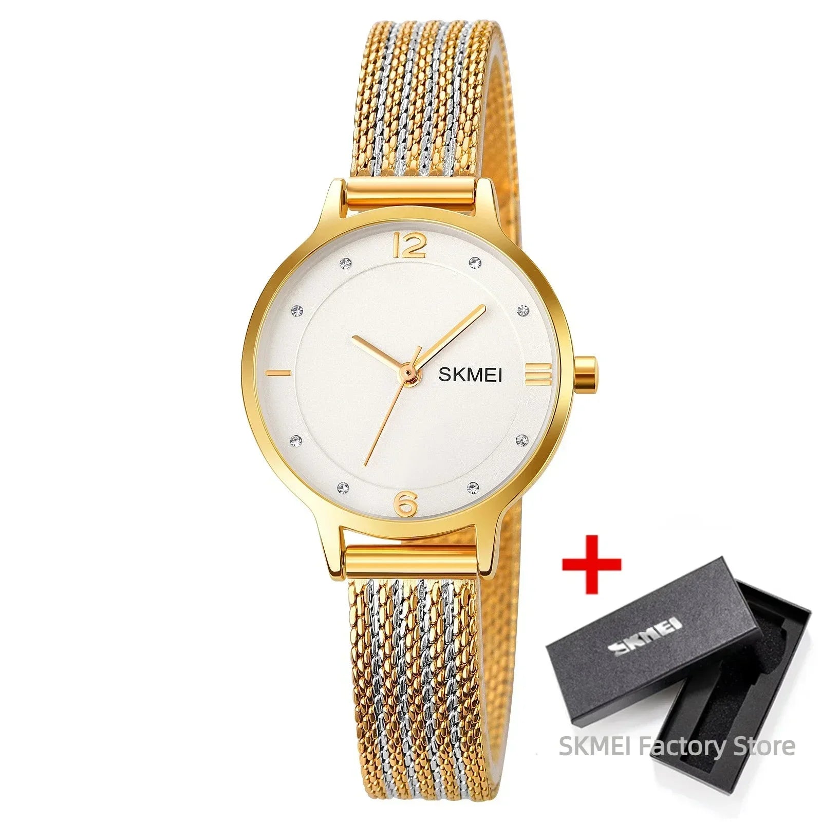 SKMEI 1874 Wristwatches Ladies Steel Bracelet Lady