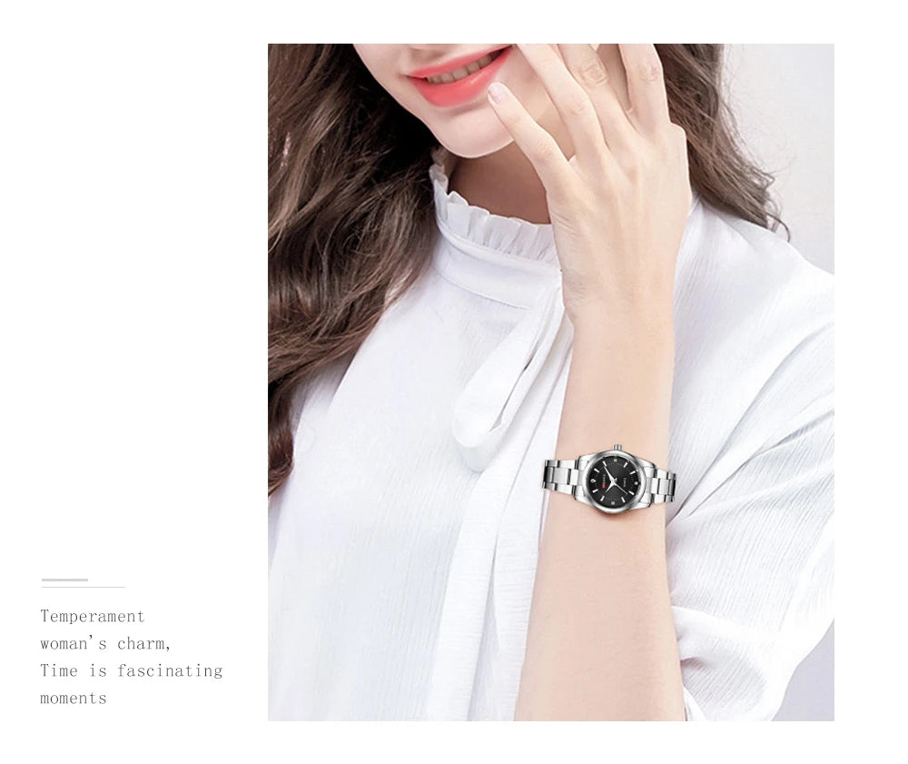 Pink Minimalist Girl Clock Outdoor Travel Women