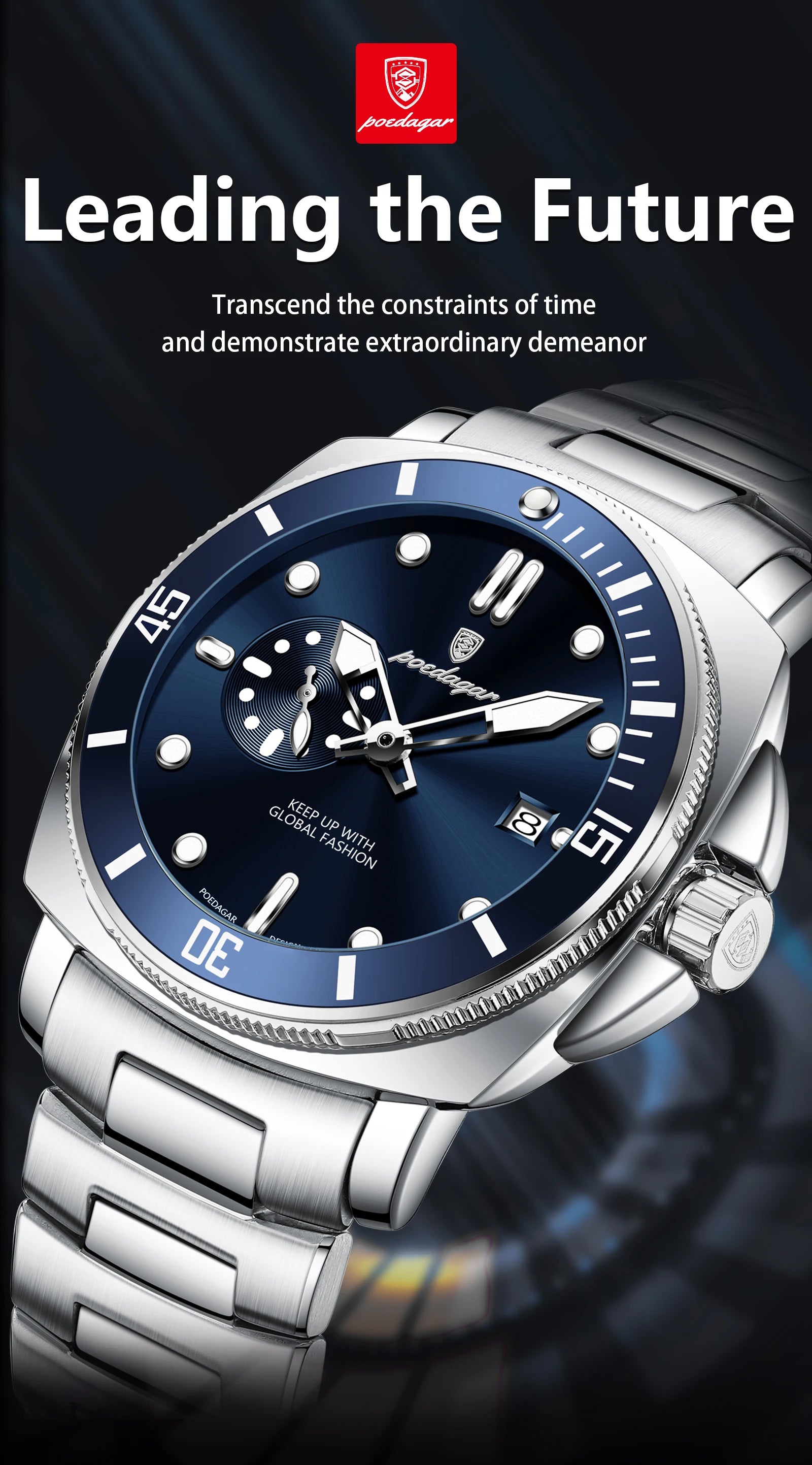 POEDAGAR - Watch For Men Business Stainless Steel Quartz Men's Watches