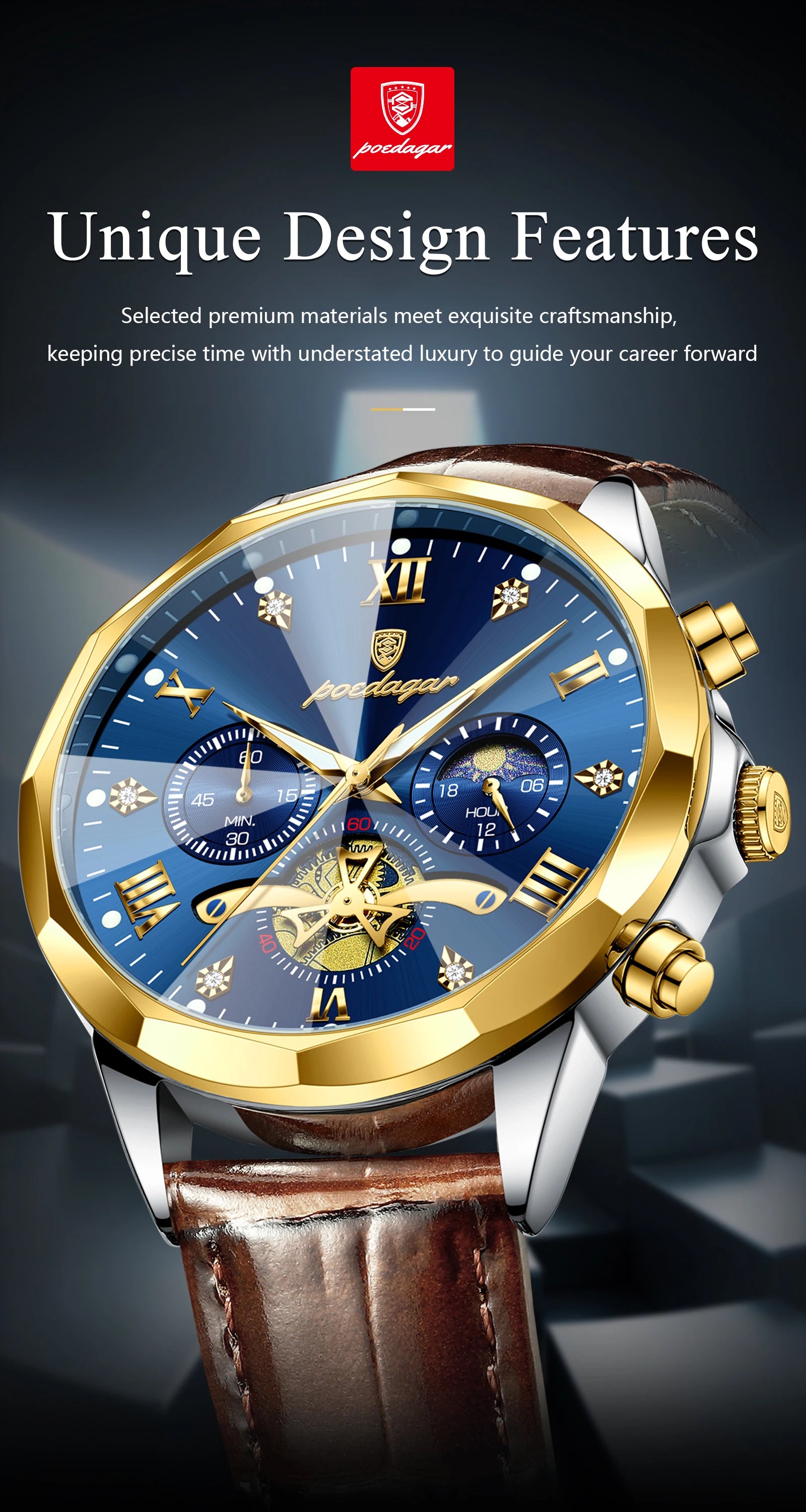 POEDAGAR -  Military Luxury Men Wristwatch