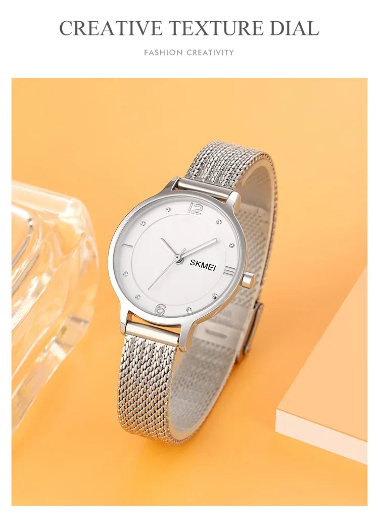 SKMEI 1874 Wristwatches Ladies Steel Bracelet Lady