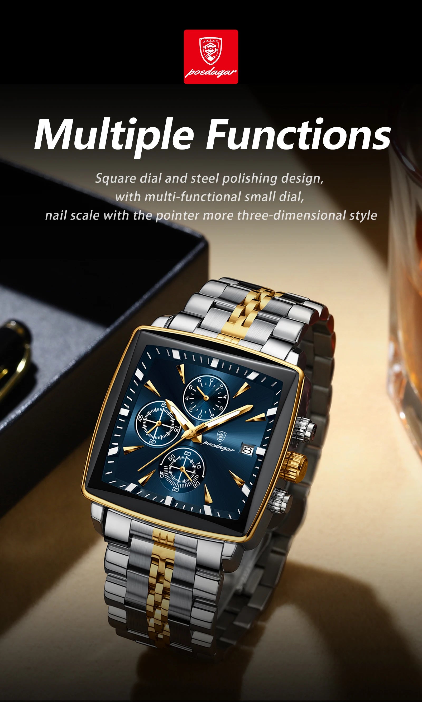 POEDAGAR Fashion Men Watch Luminous