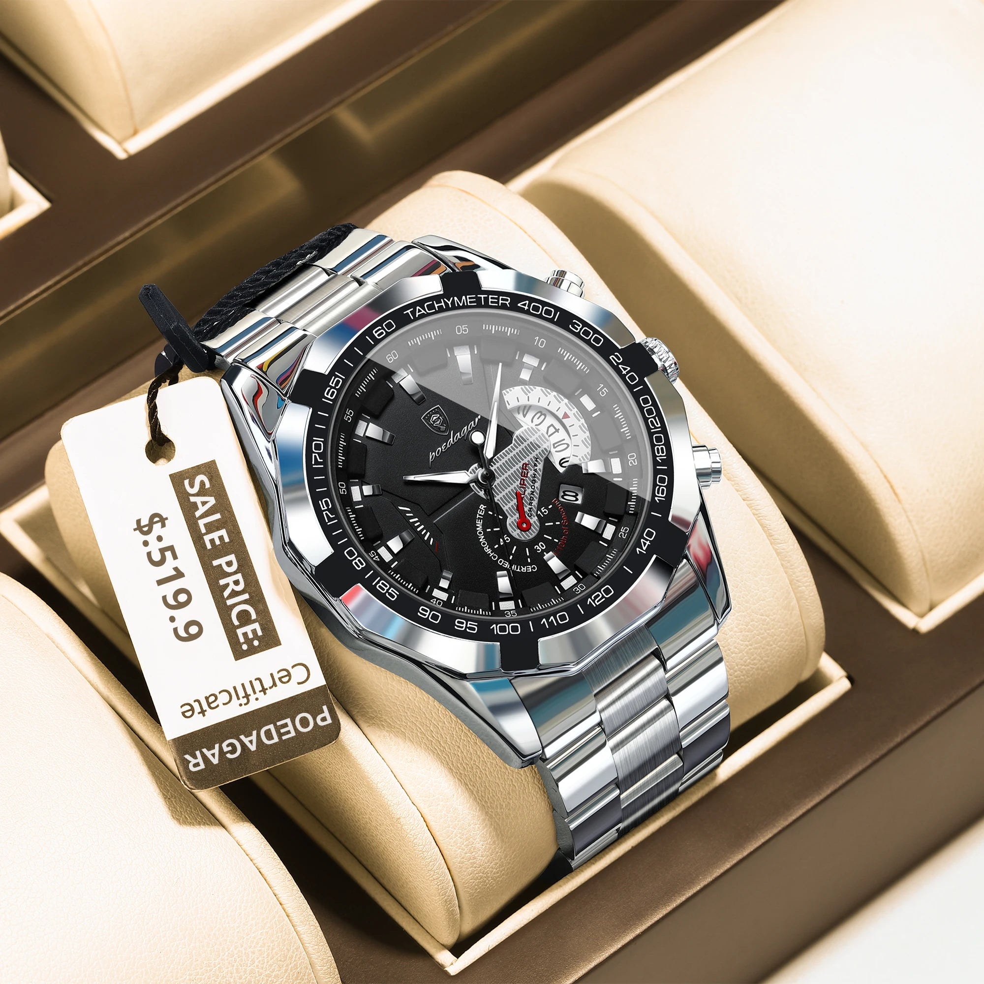 POEDAGAR Business Military Men Clock