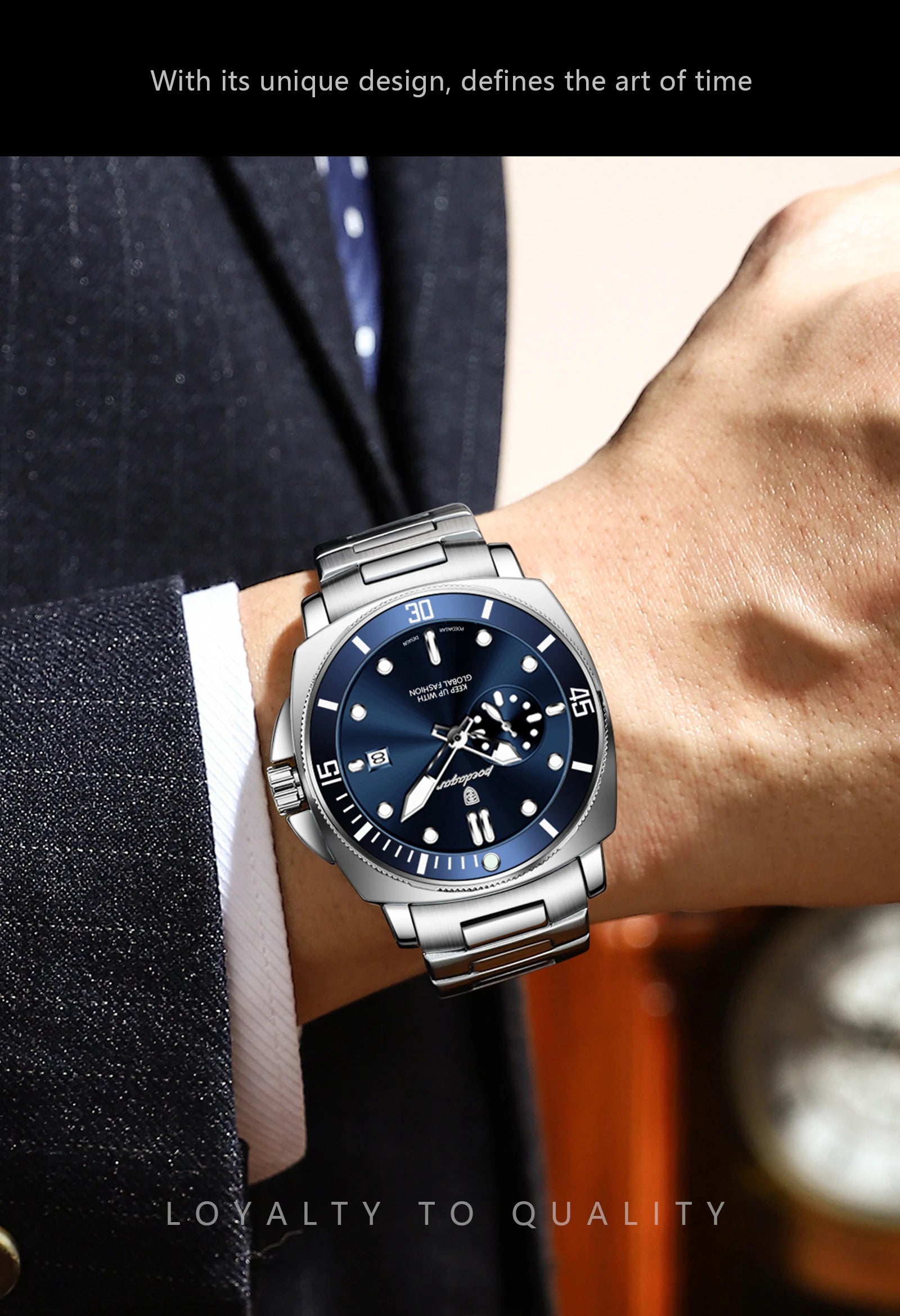 POEDAGAR - Watch For Men Business Stainless Steel Quartz Men's Watches