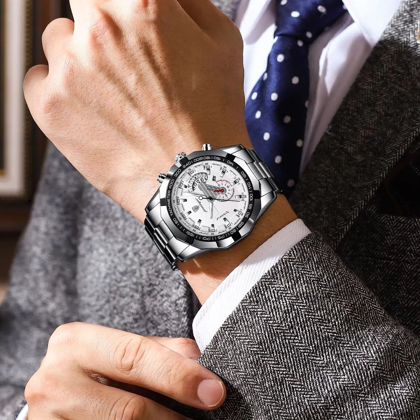 POEDAGAR Business Military Men Clock