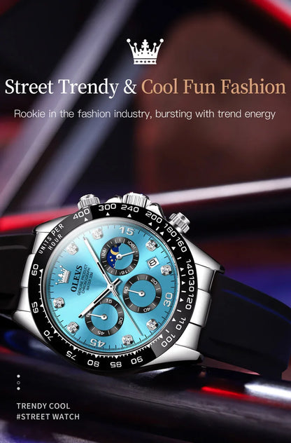 TIME HORAS  19 OLEVS 2875 Luxury Men Watch Quartz Man Watches Waterproof Luminous Top Brand Watch for Men Date Chronograph Sport Wristwatch