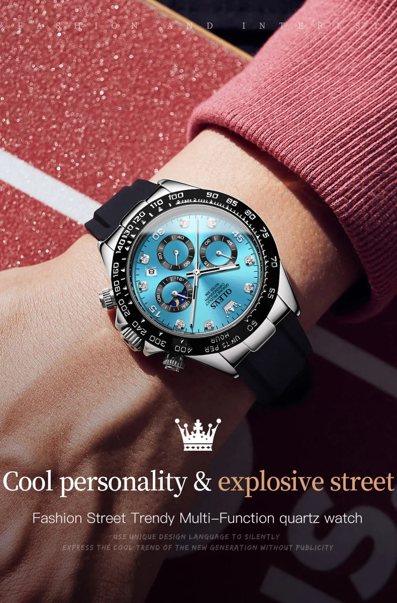 TIME HORAS  19 OLEVS 2875 Luxury Men Watch Quartz Man Watches Waterproof Luminous Top Brand Watch for Men Date Chronograph Sport Wristwatch