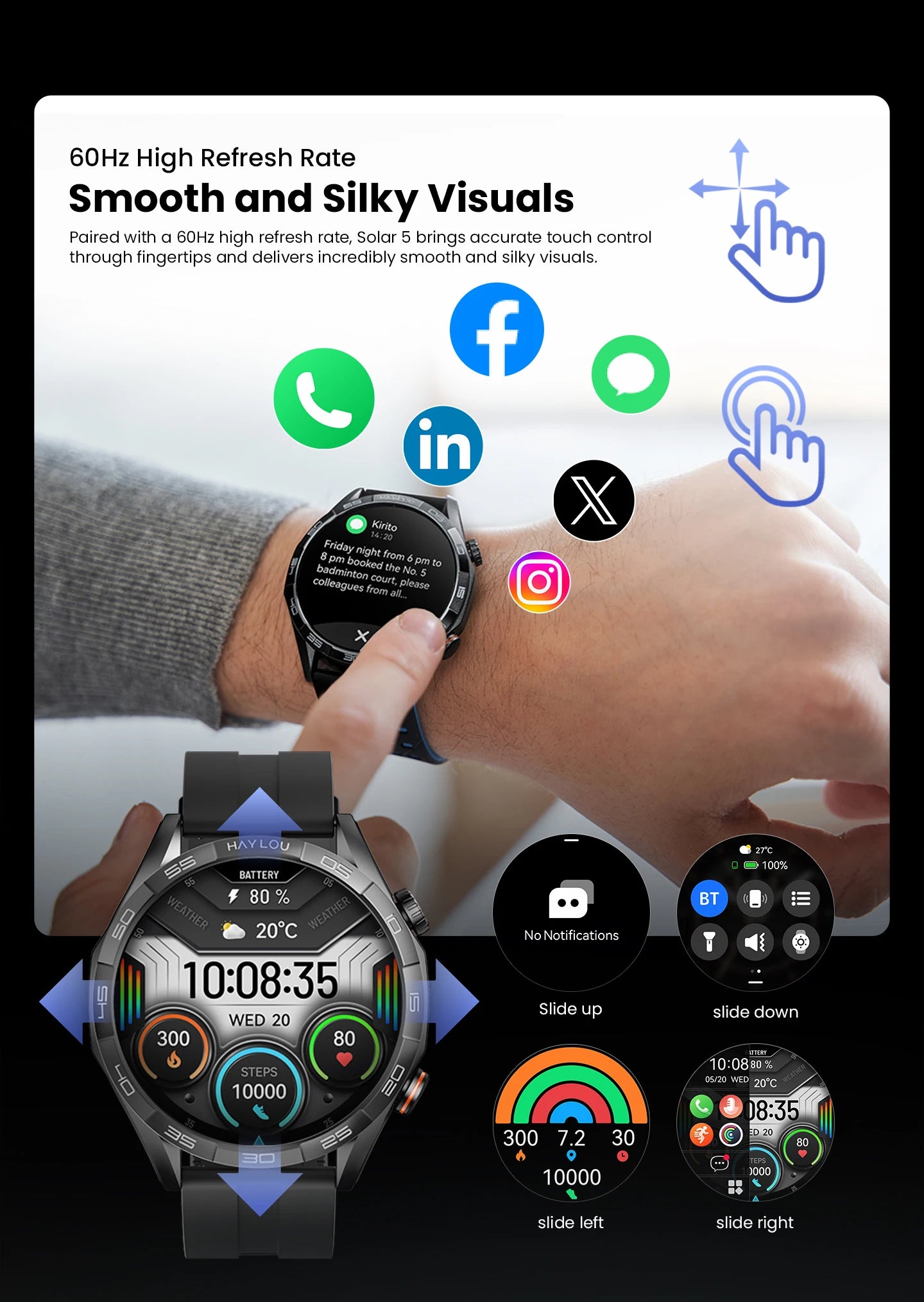 HAYLOU  - Solar 5 Voice Calling Smartwatch 1.58'