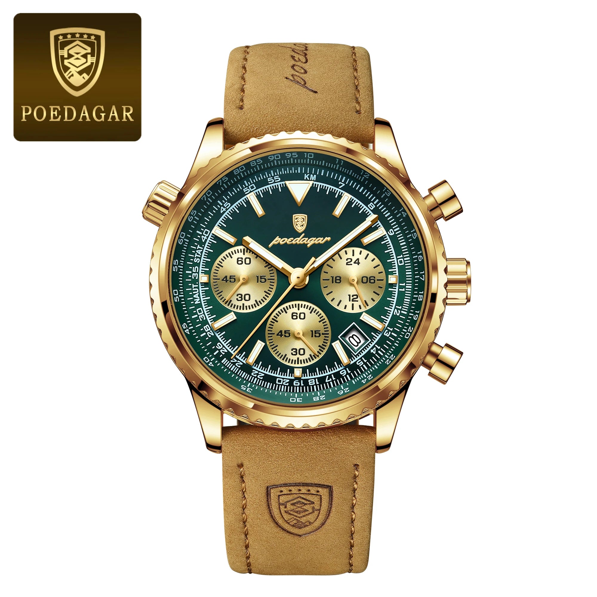 POEDAGAR Top Luxury Men Clock Waterproof