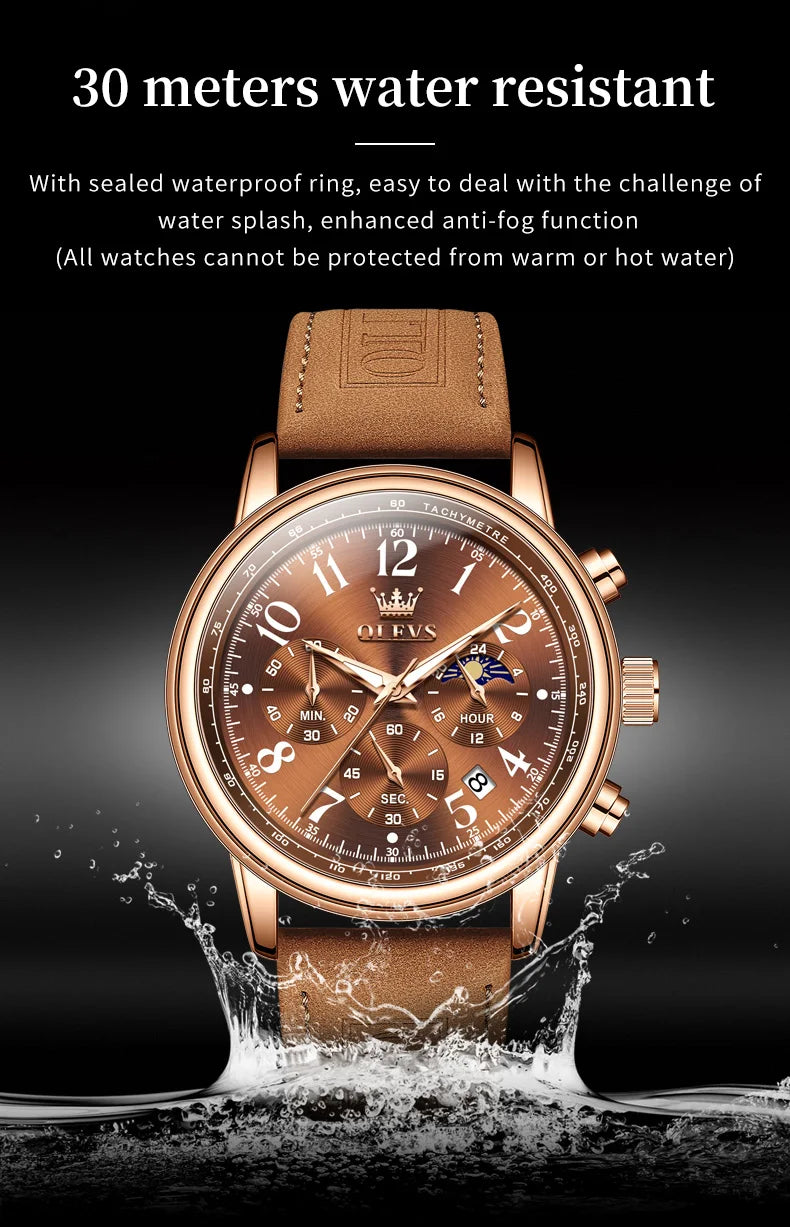 OLEVS Men’s Multifunction Quartz Chronograph Watch