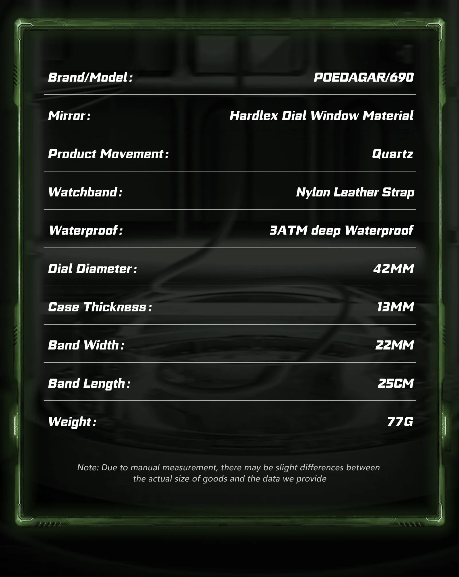 POEDAGAR High Quality Military Watch